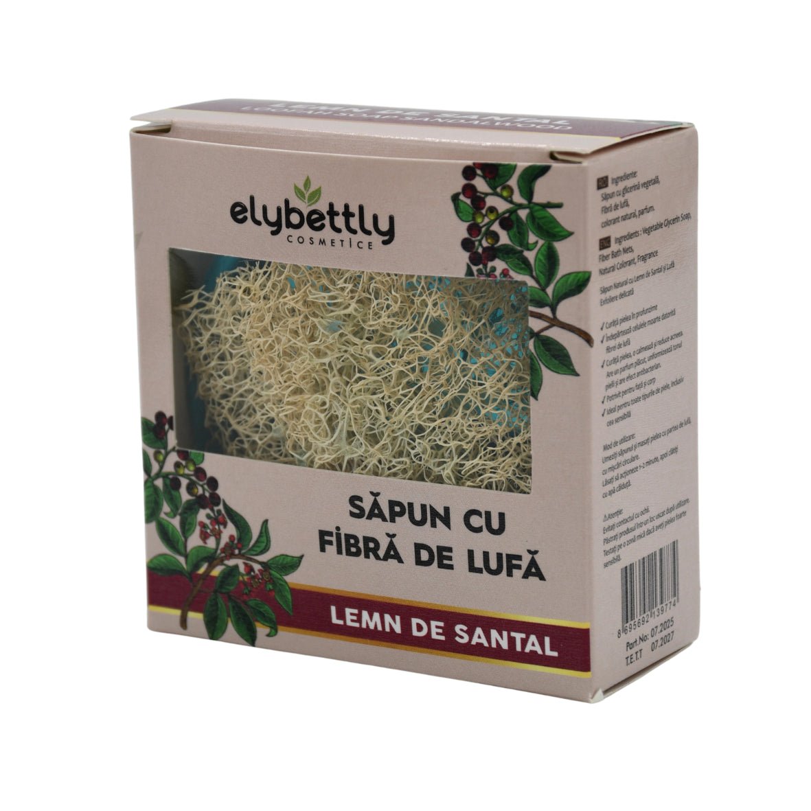 Săpun cu fibre de lufă lemn de santal