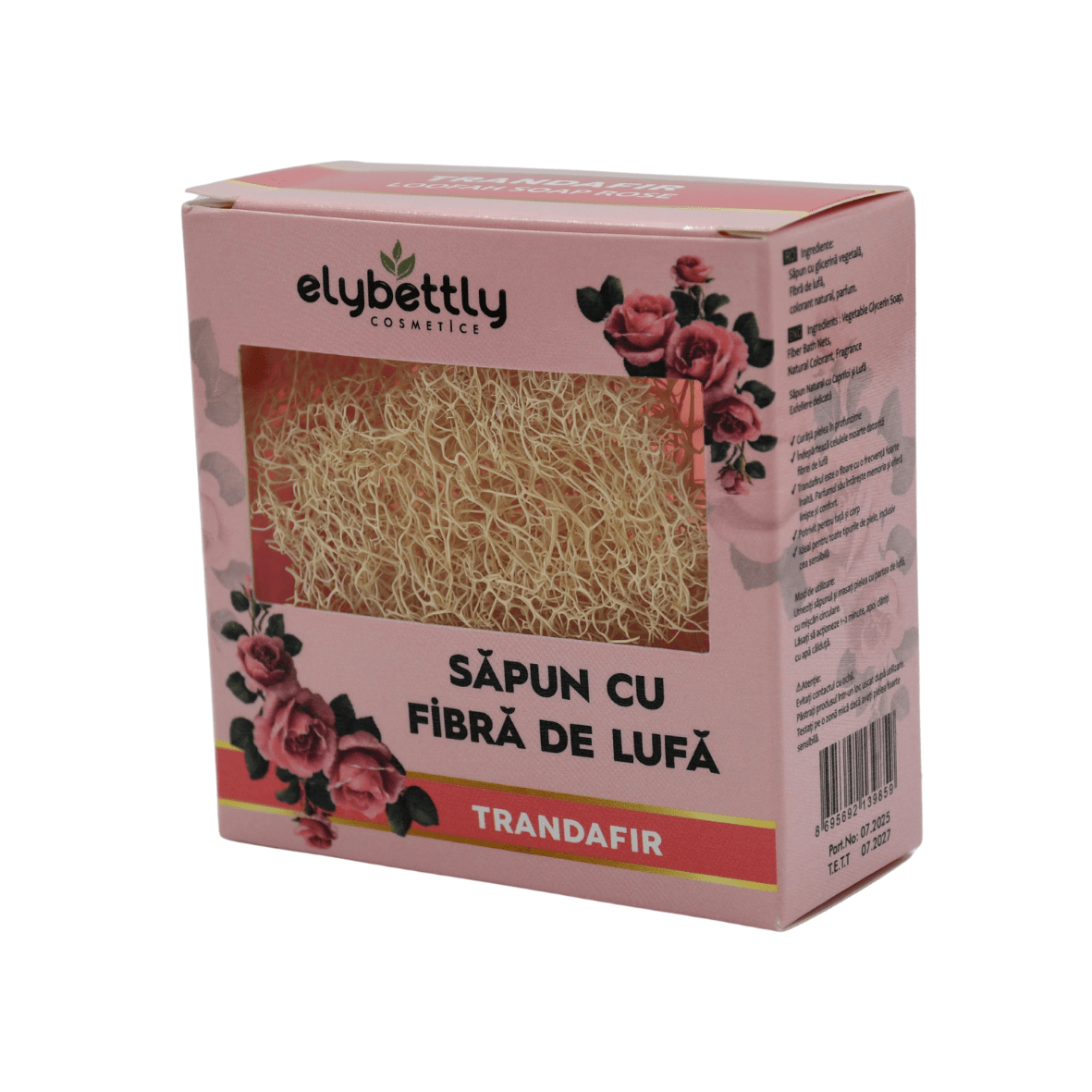 Săpun cu fibre de lufă trandafir