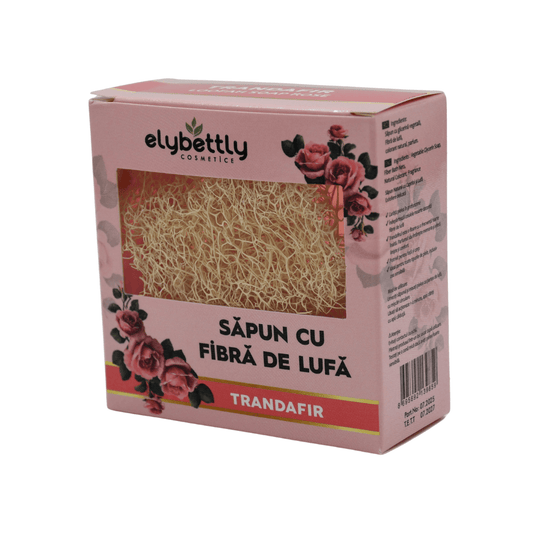 Săpun cu fibre de lufă trandafir