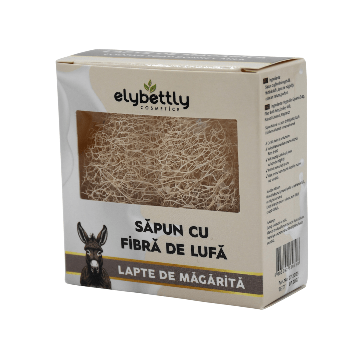 Săpun cu fibre de lufă lapte de măgăriță