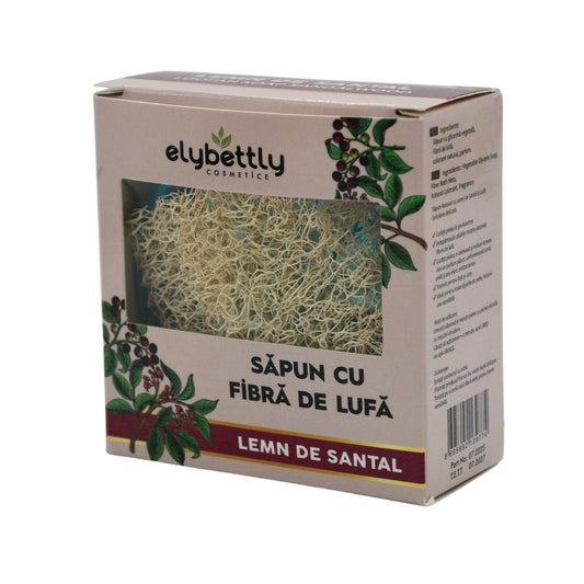 Săpun cu fibre de lufă lemn de santal