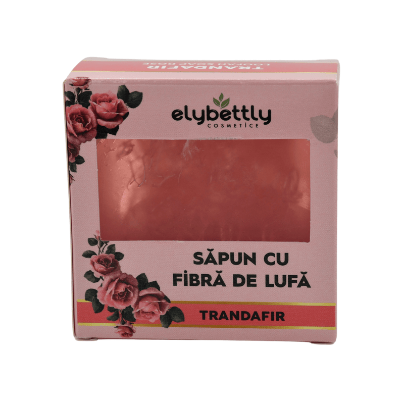 Săpun cu fibre de lufă trandafir